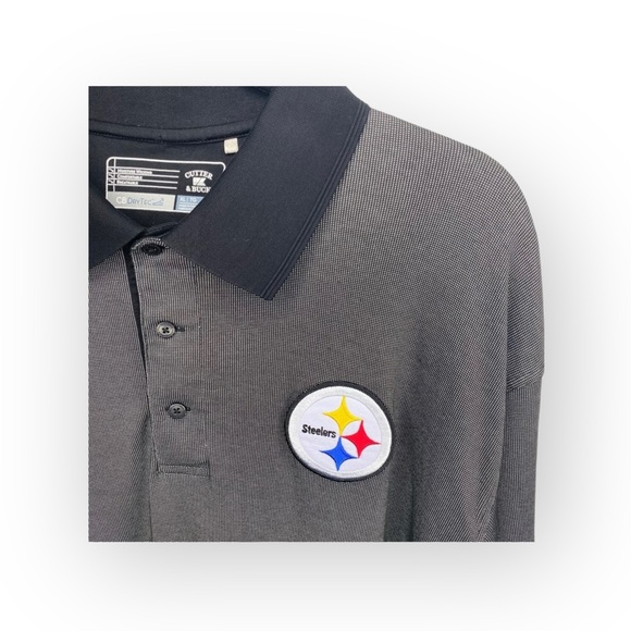 new Cutter & Buck ✫ DryTec Pittsburgh Steelers ✫ Embroider Tonal Dot Polo Shirt - Picture 7 of 16